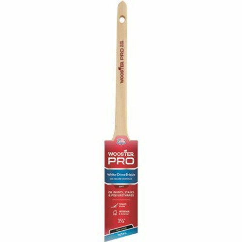 Wooster 1-1/2 in. Pro White China Bristle Thin Angle Sash Brush Wooster 1-1/2 in. Pro White China Bristle Thin Angle Sash Brush