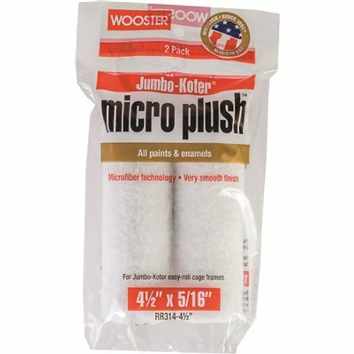 Wooster 4-1/2 in. x 5/16 in. Micro Plush High-Density Microfiber Roller Cover (2-Pack)