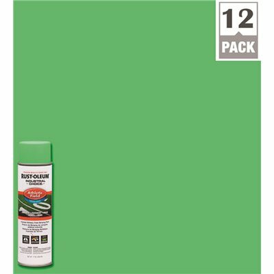 Rust-Oleum Industrial Choice 17 oz. AF1600 System Athletic Field Fluorescent Green Striping Spray Paint (12-Pack)