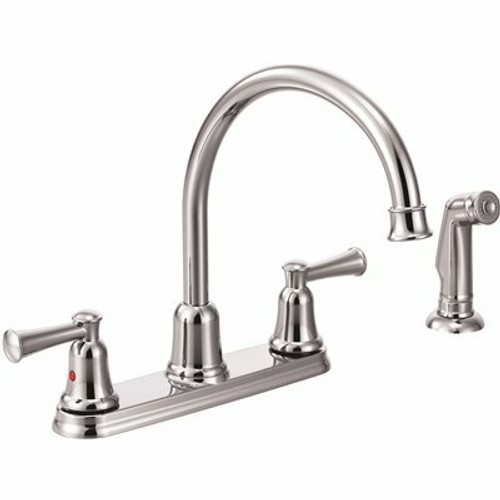 MOEN Capstone Double Handle Side Sprayer Standard Kitchen Faucet in Chrome MOEN Capstone Double Handle Side Sprayer Standard Kitchen Faucet in Chrome
