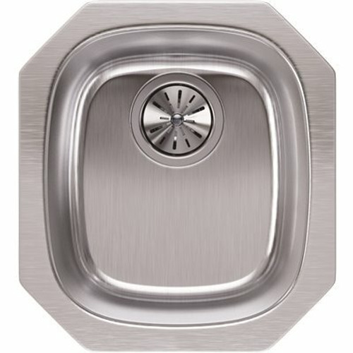 Elkay Lustertone 14 in. Undermount Single Bowl 18-Gauge Stainless Steel Kitchen Sink Only Elkay Lustertone 14 in. Undermount Single Bowl 18-Gauge Stainless Steel Kitchen Sink Only