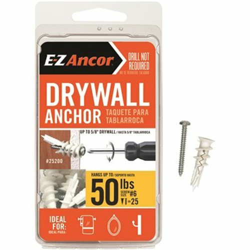 E-Z Ancor Twist-N-Lock 50 lbs. Drywall Anchors (25-Pack)