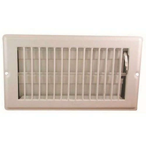 DANCO 7-3/4 in. x 4 in. Steel Floor Register with 7/8 in. Drop in White 100149050