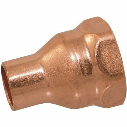 NIBCO 1/2 in. x 3/4 in. Copper Pressure Cup x Female Adapter Fitting NIBCO 1/2 in. x 3/4 in. Copper Pressure Cup x Female Adapter Fitting
