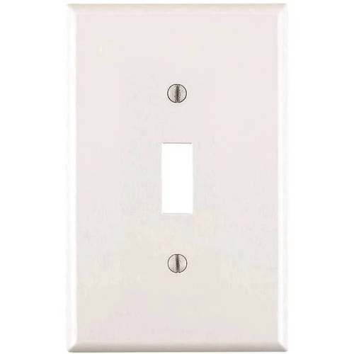 Leviton 1-Gang White Midway Toggle Nylon Wall Plate, Package Of 10