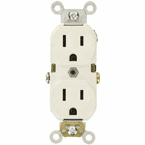 Leviton 15 Amp 125 V Commercial Grade Duplex Outlet/Receptacle, White (10-Pack) CBR15-WMP