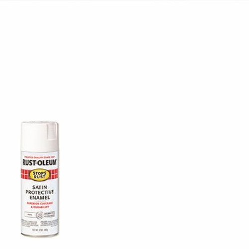 Rust-Oleum Stops Rust 12 oz. Protective Enamel Satin White Spray Paint Rust-Oleum Stops Rust 12 oz. Protective Enamel Satin White Spray Paint