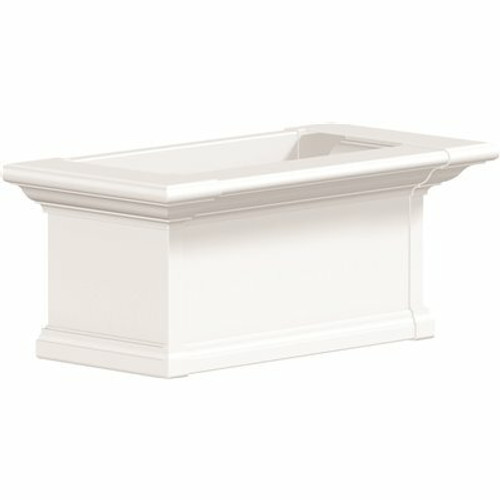 Mayne Yorkshire 24 in. x 12 in. Self Watering White Vinyl Window Box