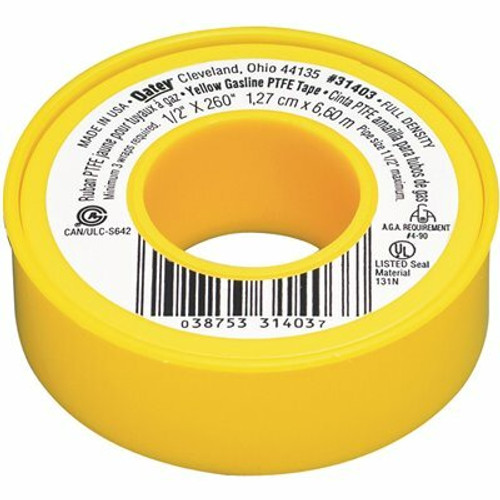 Oatey 1/2 in. x 260 in. Yellow Thread Sealing PTFE Plumber's Tape Oatey 1/2 in. x 260 in. Yellow Thread Sealing PTFE Plumber's Tape