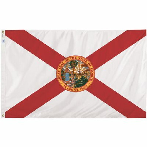 Valley Forge Flag 3 ft. x 5 ft. Nylon Florida State Flag Valley Forge Flag 3 ft. x 5 ft. Nylon Florida State Flag