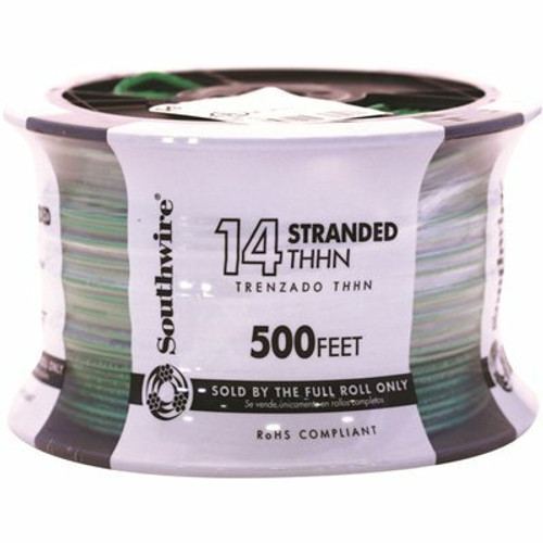 Southwire 500 ft. 14-Gauge Green Stranded CU THHN Wire Southwire 500 ft. 14-Gauge Green Stranded CU THHN Wire