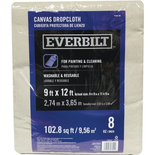 Everbilt 9 Ft. X 12 Ft. 8 Oz. Heavyweight Canvas Drop Cloth