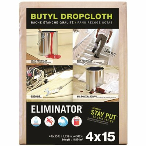 TRIMACO 4 ft. x 15 ft. Eliminator Butyl Painters Drop Cloth Runner TRIMACO 4 ft. x 15 ft. Eliminator Butyl Painters Drop Cloth Runner