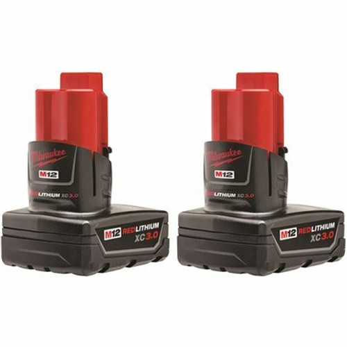 Milwaukee M12 12-Volt Lithium-Ion XC Extended Capacity 3.0 Ah Battery Pack (2-Pack) Milwaukee M12 12-Volt Lithium-Ion XC Extended Capacity 3.0 Ah Battery Pack (2-Pack)