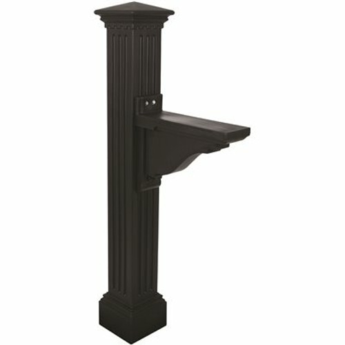 Mayne Manchester Decorative Polyethylene Mailbox Post, Black