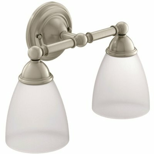 MOEN Brantford 15.50 in. 2-Light Brushed Nickel Vanity Light