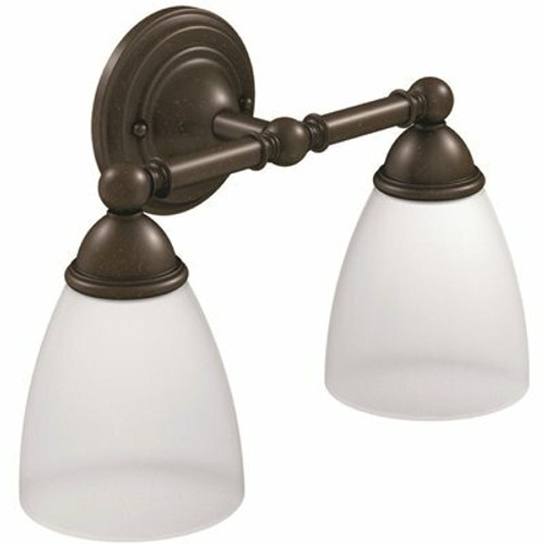 MOEN Brantford 15.5 in. 2-Light Oil Rubbed Bronze Vanity Light
