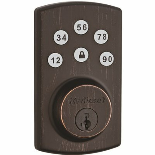 Kwikset Powerbolt 240 Venetian Bronze Single Cylinder Keypad Electronic Deadbolt Featuring SmartKey Security Kwikset Powerbolt 240 Venetian Bronze Single Cylinder Keypad Electronic Deadbolt Featuring SmartKey Security