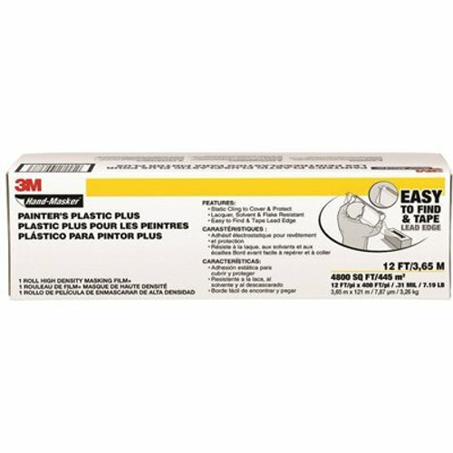 3M 12 Ft. x 400 Ft. Hand-Masker Painter's Plastic Plus (1 Roll)