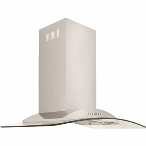 ZLINE Kitchen and Bath 36 in. 400 CFM Convertible Vent Wall Mount Range Hood with Glass Accents in Stainless Steel 206841027