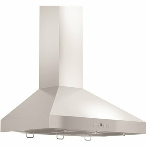 ZLINE Kitchen and Bath 48 in. 400 CFM Convertible Vent Wall Mount Range Hood with Crown Molding in Stainless Steel 300081882