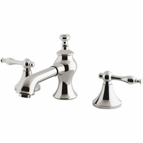 Kingston Brass Naples Lever 8 in. Widespread 2-Handle Mid-Arc Bathroom Faucet in Chrome Kingston Brass Naples Lever 8 in. Widespread 2-Handle Mid-Arc Bathroom Faucet in Chrome