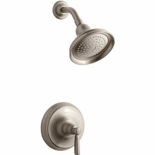 KOHLER Bancroft 1-Spray 6.4 in. Single Wall Mount Fixed Shower Head in Vibrant Brushed Nickel