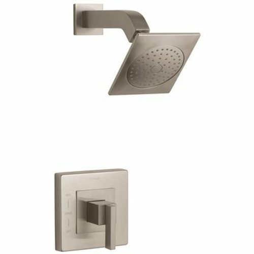 KOHLER Loure 1-Spray 6.3 in. Single Wall Mount Fixed Shower Head in Vibrant Brushed Nickel