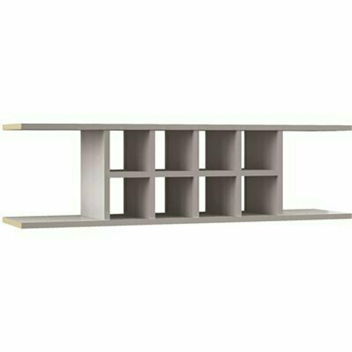Hampton Bay Shaker 48 in. W x 11.25 in. D x 13.5 in. H Assembled Wall Shelf in Dove Gray with Configurable Shelves & Dividers