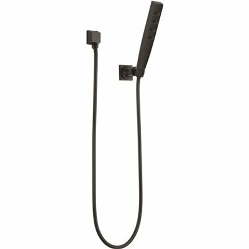 Delta 4-Spray Patterns 1.75 GPM 1.43 in. Wall Mount Handheld Shower Head with H2Okinetic in Matte Black 301646756