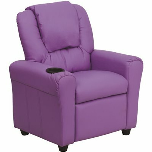 Flash Furniture Contemporary Lavender Vinyl Kids Recliner with Cup Holder and Headrest Flash Furniture Contemporary Lavender Vinyl Kids Recliner with Cup Holder and Headrest