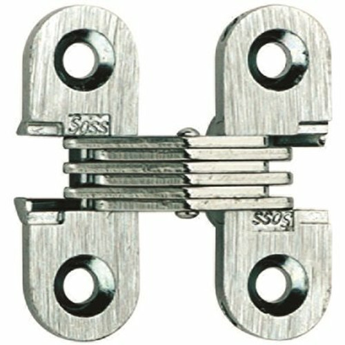 SOSS 1/2 in. x 1-1/2 in. Black E-Coat Steel Invisible Hinge (2-Pack)