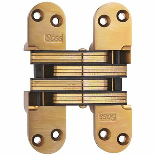 SOSS 1 3/8 in. x 5 1/2 in. Satin Brass Invisible Hinge