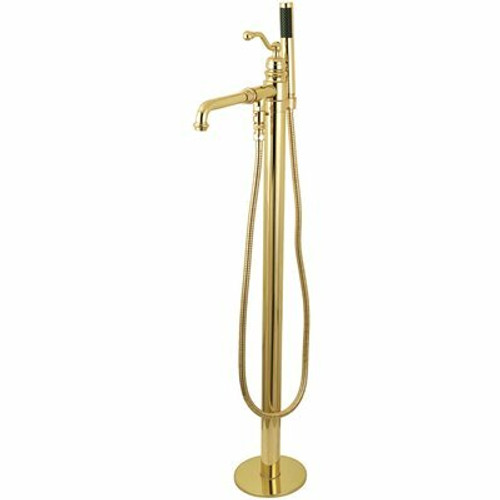 Kingston Brass Country Single-Handle Claw Foot Tub Faucet with Hand Shower in Polished Brass Kingston Brass Country Single-Handle Claw Foot Tub Faucet with Hand Shower in Polished Brass