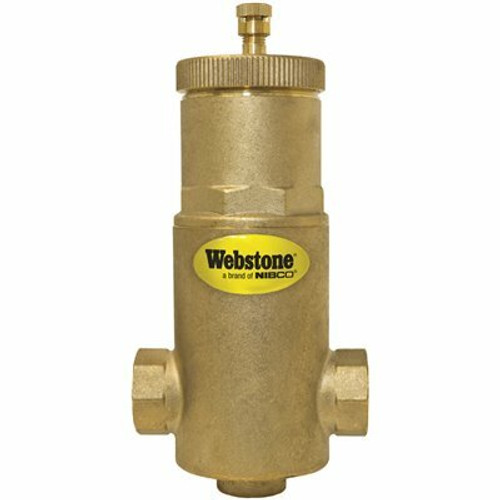 Webstone, a brand of NIBCO 1 in. Forged Brass FIP Air Separator with Removable Vent Head and Coalescing Medium