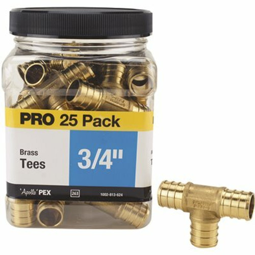 Apollo 3/4 in. Brass PEX-B Barb Tee Pro Pack (25 Pack) Apollo 3/4 in. Brass PEX-B Barb Tee Pro Pack (25 Pack)