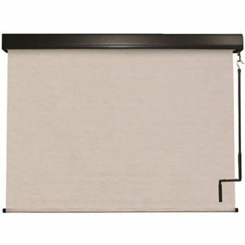 SeaSun Surfside Cream Cordless Outdoor Patio Roller Shade with Valance 120 in. W x 96 in. L