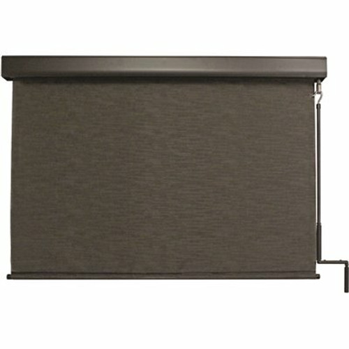 SeaSun Siesta Dark Brown Cordless Outdoor Patio Roller Shade with Valance 120 in. W x 96 in. L