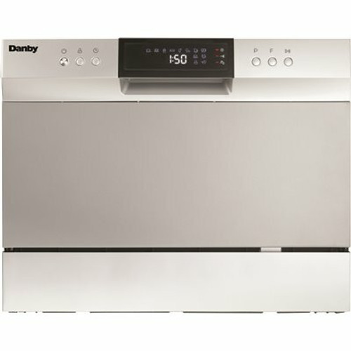 Danby 21.6 in. Countertop Dishwasher in Silver with 6-Cycles, 54 dBA Danby 21.6 in. Countertop Dishwasher in Silver with 6-Cycles, 54 dBA