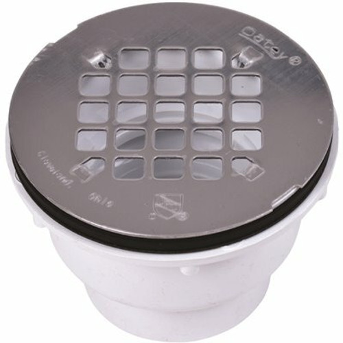 Oatey 2 in. PVC Solvent Weld Shower Drain with Snap-In Stainless Steel Strainer