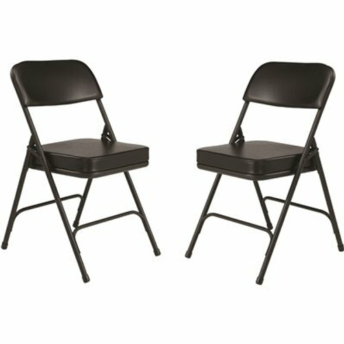 National Public Seating 3200 Series Premium 2 in. Vinyl Upholstered Double Hinge Folding Chair, Black (Pack of 2) National Public Seating 3200 Series Premium 2 in. Vinyl Upholstered Double Hinge Folding Chair, Black (Pack of 2)