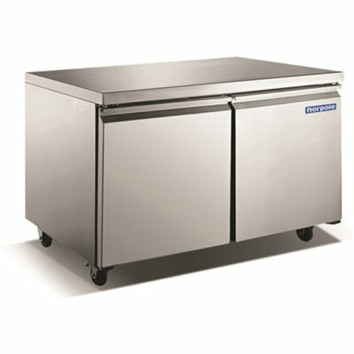 Norpole 60 in. W 15 cu. ft. Commercial Undercounter Freezerless Refrigerator in Stainless Steel