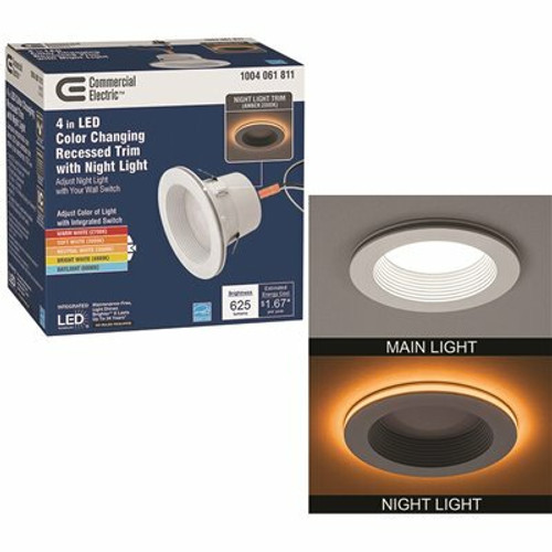 4 in. Adjustable CCT Retrofit Integrated LED Recessed Downlight Trim with Night Light 625LM Kitchen Lighting Dimmable 4 in. Adjustable CCT Retrofit Integrated LED Recessed Downlight Trim with Night Light 625LM Kitchen Lighting Dimmable