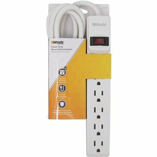 Woods 6 ft. 6-Outlet Power Strip with Overload Protection Woods 6 ft. 6-Outlet Power Strip with Overload Protection