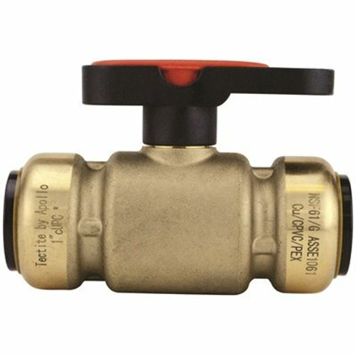 Tectite 1 in. Brass Push-To-Connect Compact Ball Valve with Lockable Handle Tectite 1 in. Brass Push-To-Connect Compact Ball Valve with Lockable Handle