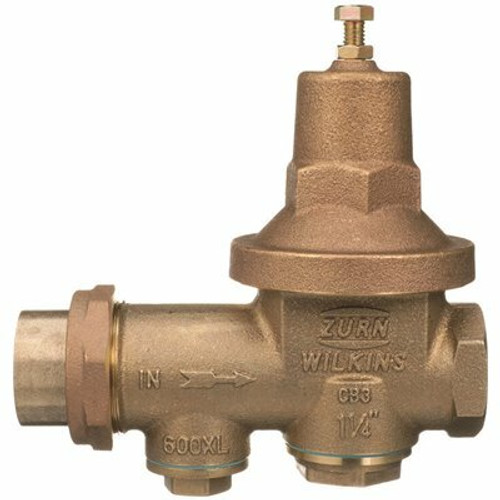 Wilkins 1-1/4 in. 600XL Pressure Reducing Valve with spring range from 10 PSI to 125 PSI, factory set at 50 PSI