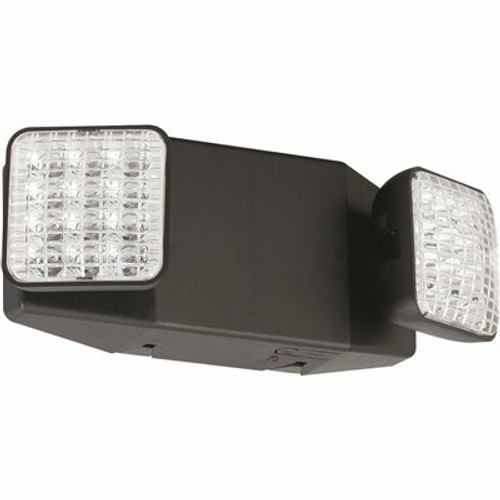 Compass CU2SQB 1.58-Watt Integrated LED Black Emergency Light with Square Heads Compass CU2SQB 1.58-Watt Integrated LED Black Emergency Light with Square Heads