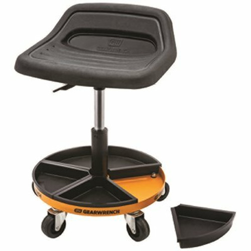 GEARWRENCH 18 in. to 22 in. Adjustable Height Swivel Mechanics Seat with Wheels and Storage Trays GEARWRENCH 18 in. to 22 in. Adjustable Height Swivel Mechanics Seat with Wheels and Storage Trays