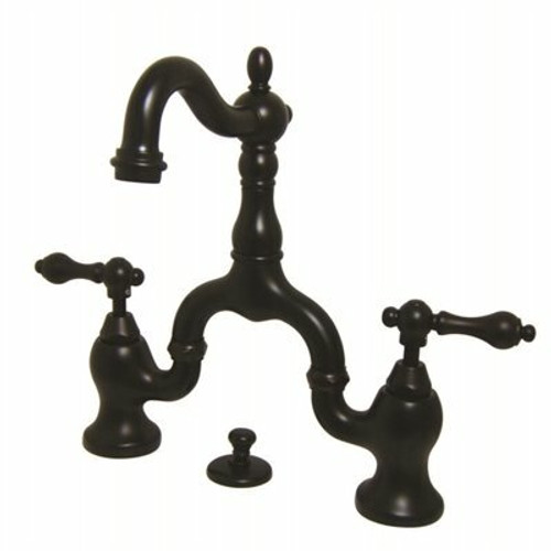 Kingston Brass Victorian 8 in. Widespread 2-Handle High-Arc Bridge Bathroom Faucet in Oil Rubbed Bronze Kingston Brass Victorian 8 in. Widespread 2-Handle High-Arc Bridge Bathroom Faucet in Oil Rubbed Bronze
