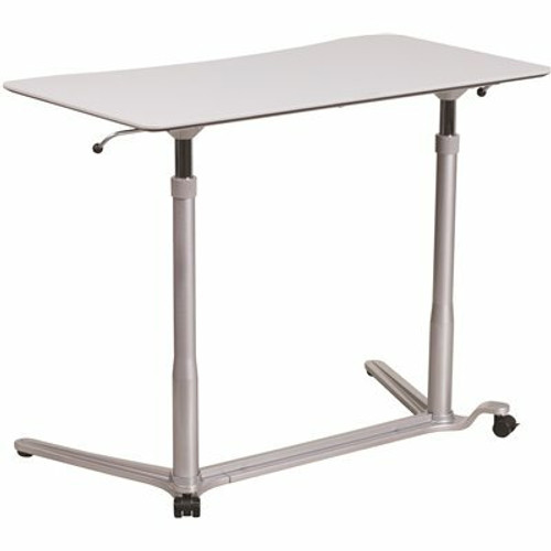 Carnegy Avenue 37.4 in. Rectangular Light Gray Computer Desks with Adjustable Height